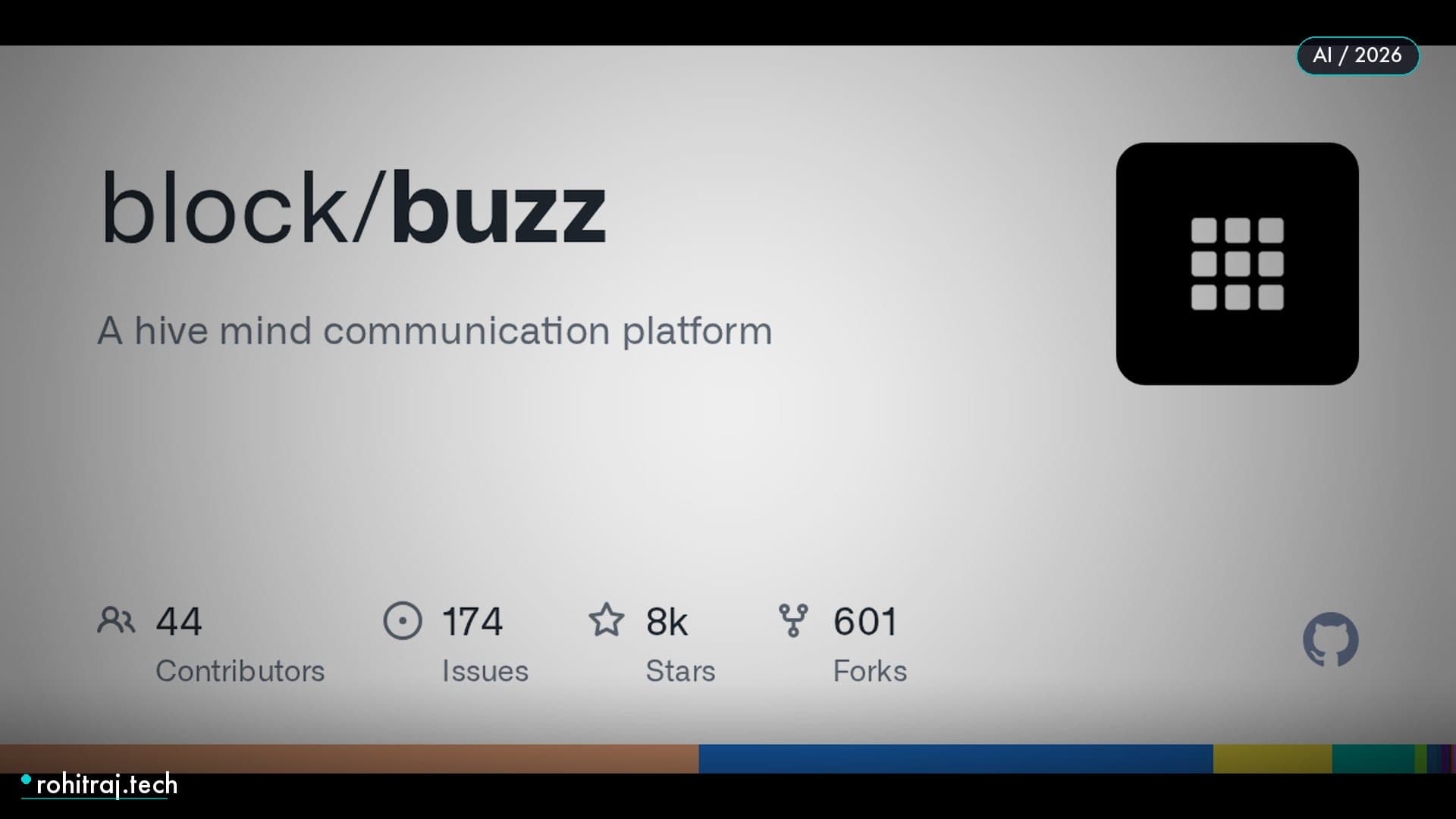 GitHub social card for block/buzz illustrating the Buzz agent collaboration platform repository